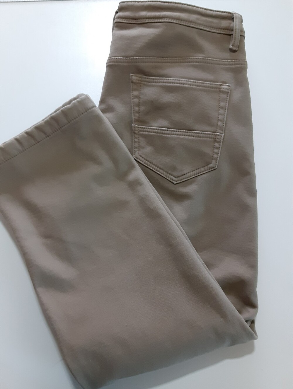 CAT Fleece Lined Work Pants Beige Straight Leg Utility 38x30